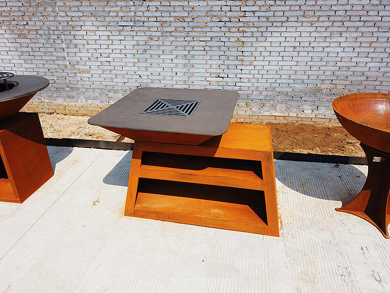 Corten Steel BBQ Grill Countertop